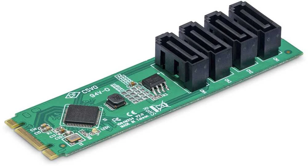 StarTech 4-PORT M.2 Į SATA ADAPTERĮ / M.2 PCIE 3.0 IKI SATA IŠPLĖTIMO C