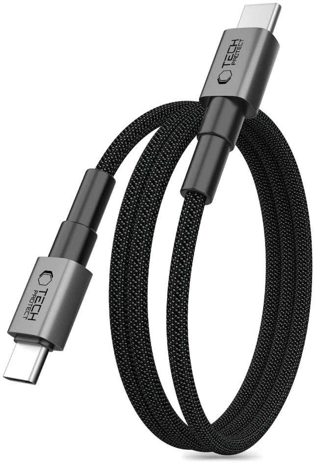 „Tech-Protect Ultraboost DNA MagTwist USB-C PD“ kabelis 100W / 5A 100 cm – pilkos spalvos