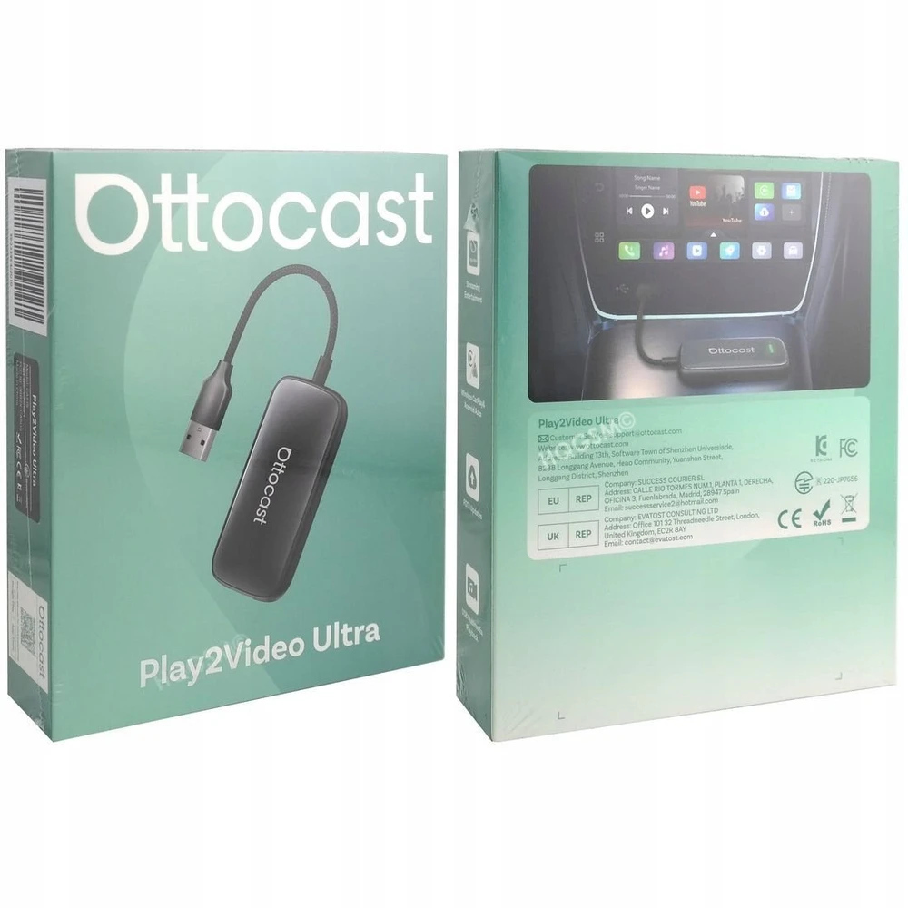 Ottocast CA515-T Play2Video Ultra Android Multimedia Box juoda