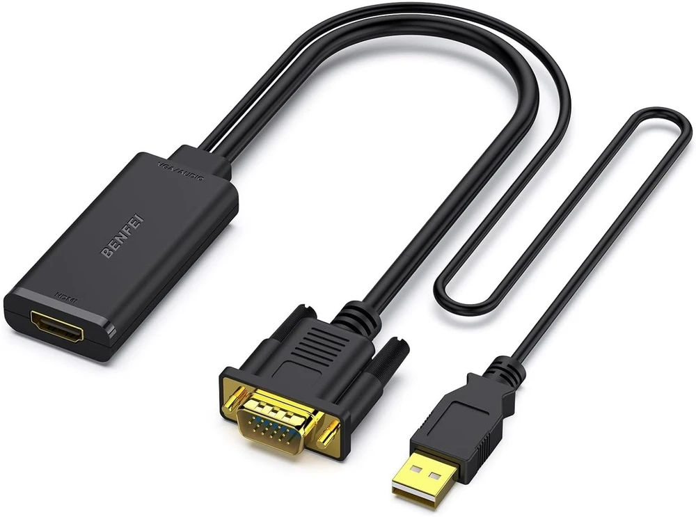 BENFEI adapter VGA to HDMI 1080P with audio juodas