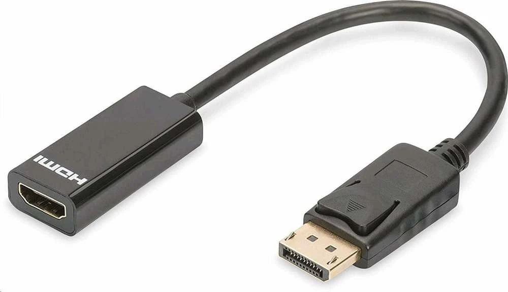 DisplayPort į HDMI adapteris su lenktu laidu