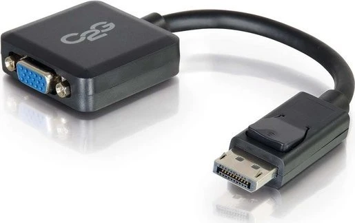 Adapteris AV C2G C2G 8in DisplayPort to VGA Adapteris - DP to VGA Adapteris Converter - Juodas - M/F - DisplayPort-Kabelis - DisplayPort (M) zu HD-15 (VGA) (W) - 20.32 cm - eingerastet - Juodas