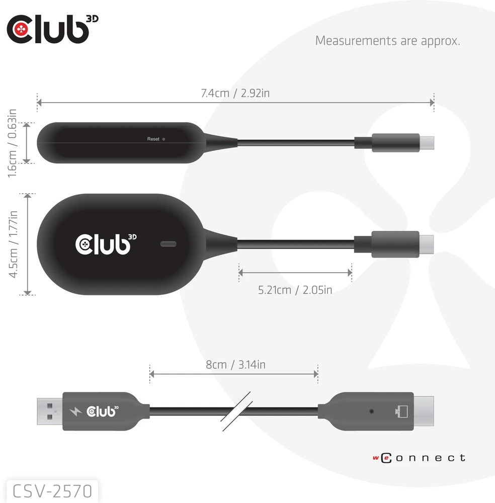 Club 3D Adapteris AV CLUB3D CSV-2570 koncentratorius USB Type-C