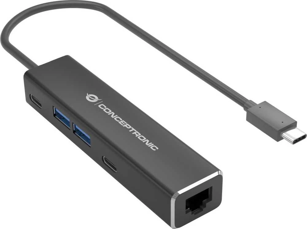 Conceptronic USB-C daugiafunkcis adapteris su Ethernet jungtimi