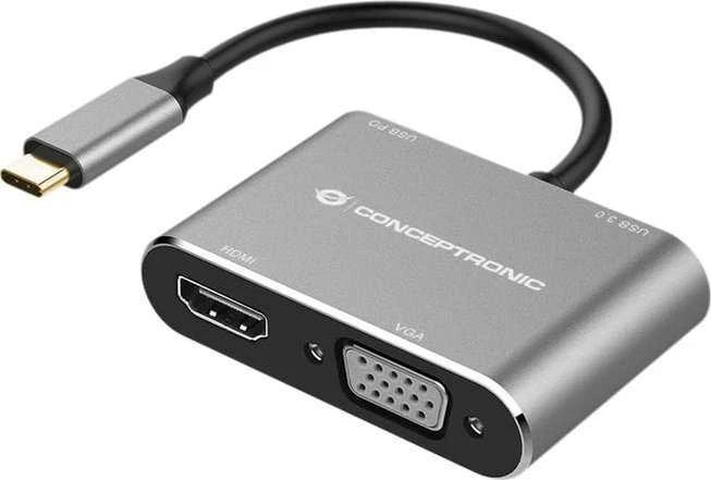 Conceptronic USB-C adapteris su HDMI ir VGA jungtimis