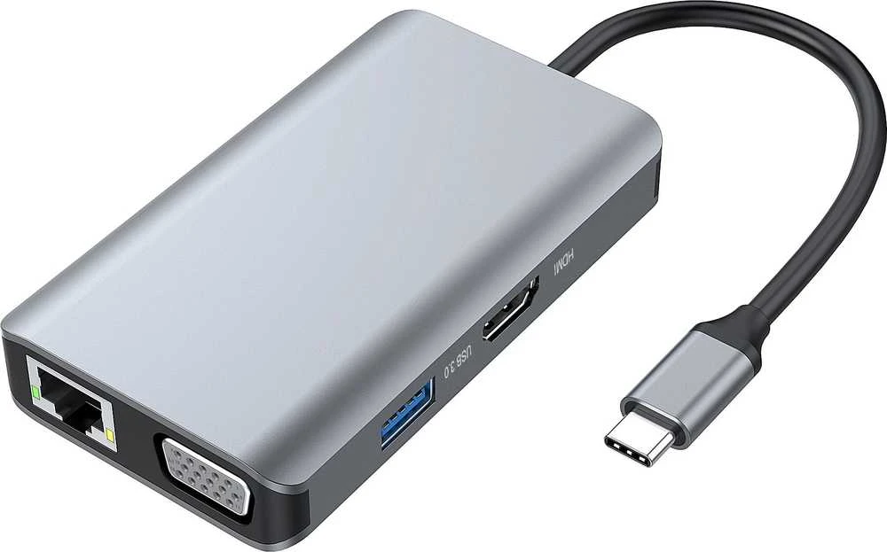 Carruzzo Conceptronic DONN21G knyginių kompiuterių dokas / jungčių replikatorius Vielinis USB 3.2 Gen 1 (3.1 Gen 1) Type-C Pilka