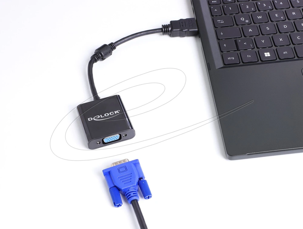 Adapteris AV Delock Adapteris HDMI wtyk do gniazda VGA juoda
