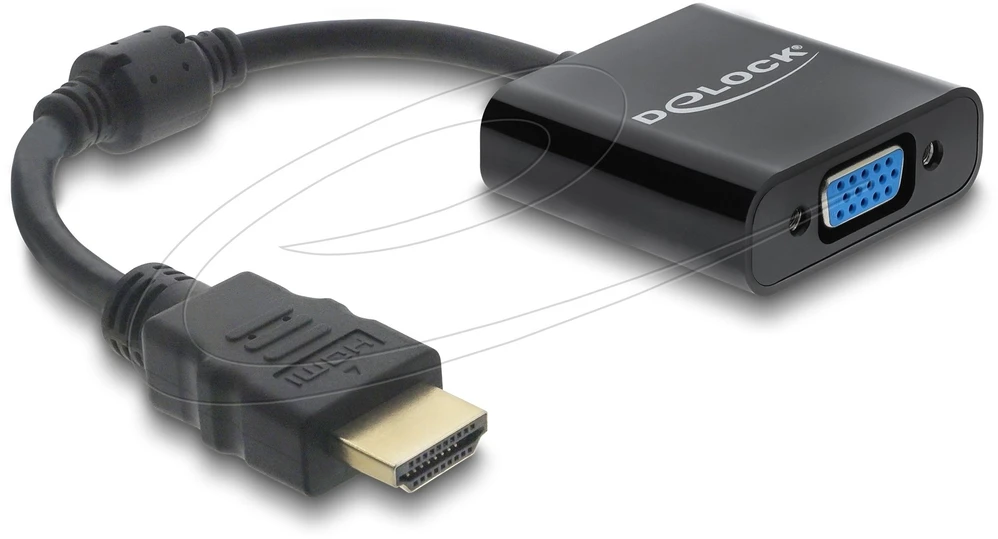 Adapteris AV Delock Adapteris HDMI wtyk do gniazda VGA juoda