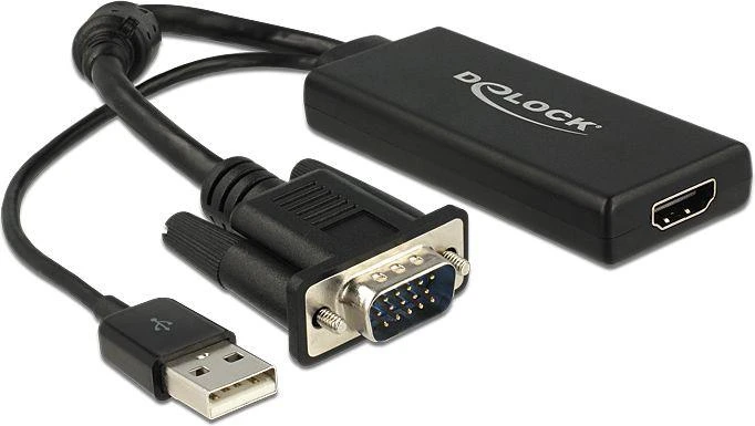 Delock VGA į HDMI adapteris su USB kabeliu