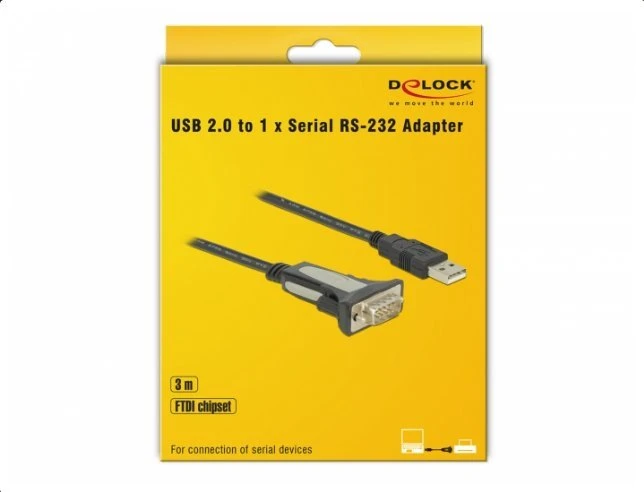 DLC DeLOCK 65962 serijinis kabelis Juoda 3 m USB A tipo DB-9