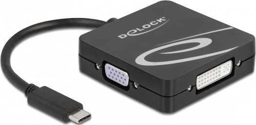 Delock USB-C adapteris su VGA ir DVI jungtimis