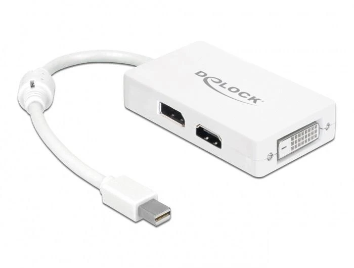 Delock 3-in-1 mini DisplayPort adapteris, baltas
