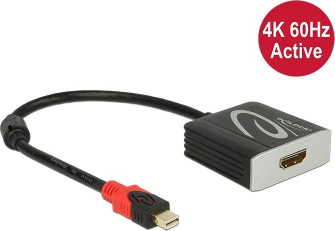 DELOCK Adapteris mini Displayport 1.2 male > HDMI moteriškas 4K 60 Hz aktyvus