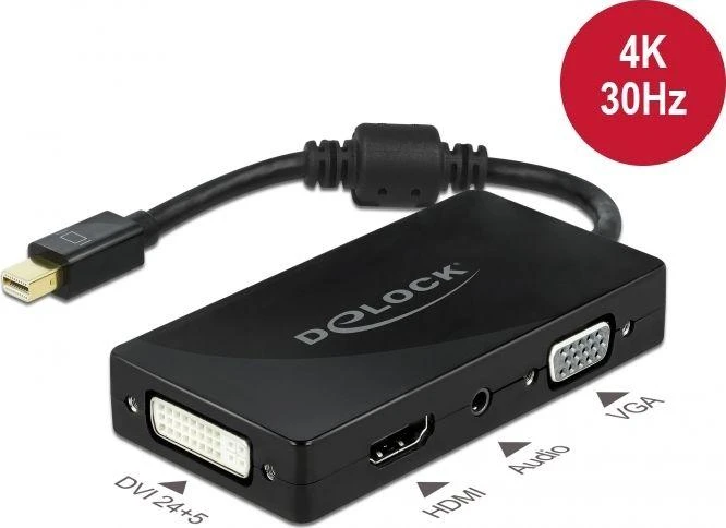 Delock mini DisplayPort į 3-in-1 HDMI VGA DVI adapteris