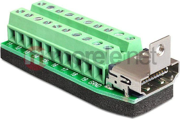 HDMI adapteris su 20 kontaktų gnybtų bloku