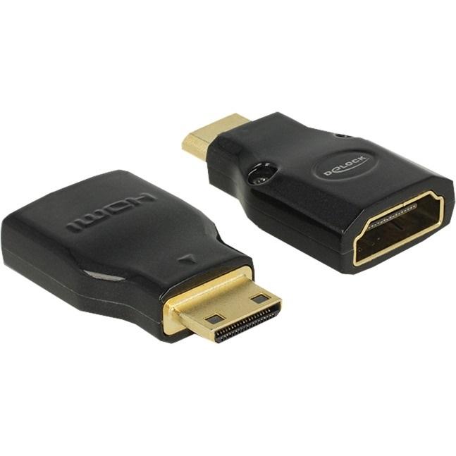 DELOCK Adapteriai Didelės spartos HDMI su Ethernet – HDMI Mini-C vyriškas > HDMI-A moteriškas 4K juodas