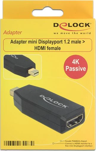 „DeLOCK 65583“, mini „Displayport 1.2“, HDMI, juodas