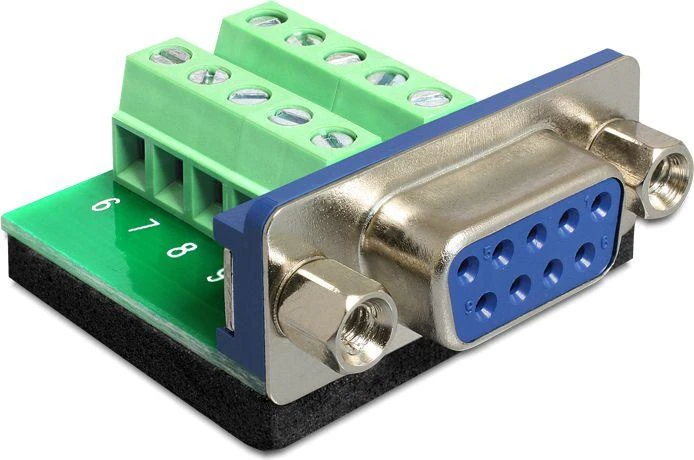 Delock Sub-D 9 kontaktų adapteris su varžtiniais gnybtais