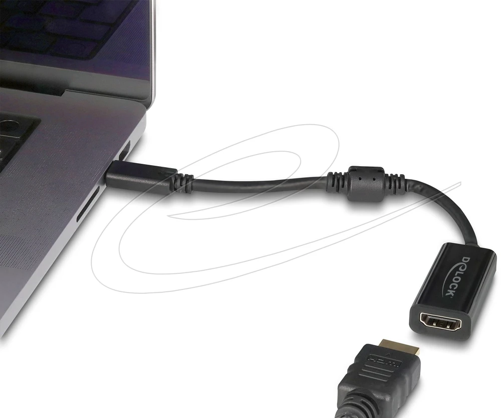 Adapteris AV Delock USB Type-C Adapteris do HDMI (DP Alt Mode) 8K 60 Hz su HDR i HDCP juoda