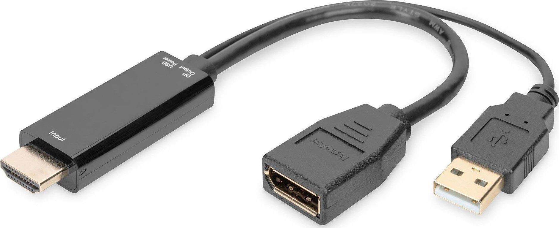 HDMI į DisplayPort keitiklis su USB maitinimu