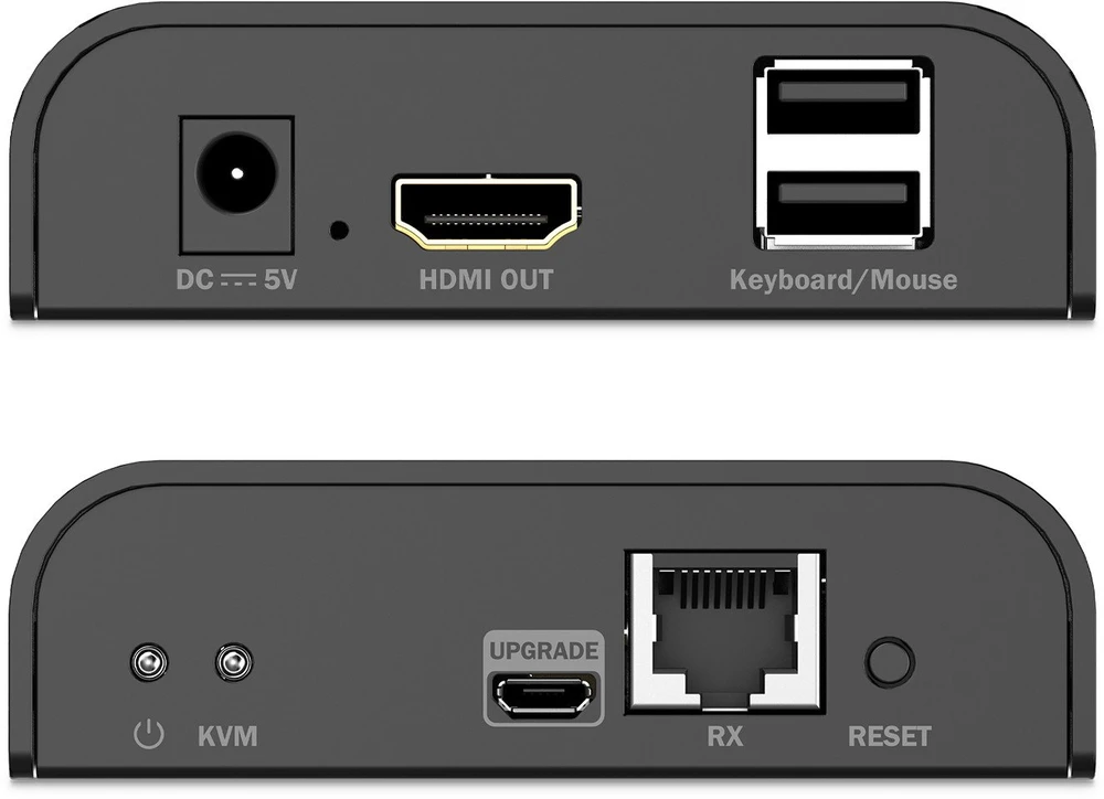 Digitus HDMI KVM imtuvas - jungčių skydelis