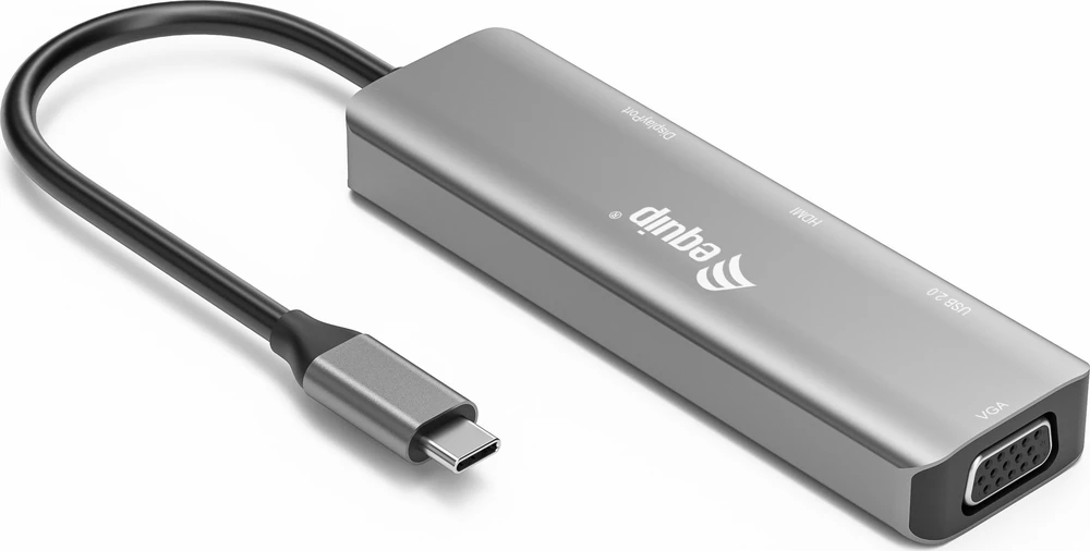 Equip 133485 USB ekrano adapteris 3840 x 2160 pikseliai Juoda, Sidabras