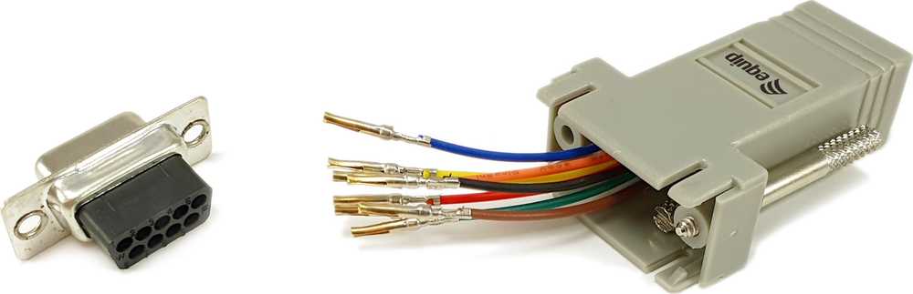 Adapteris AV Equip Equip Adapteris DB9 -> RJ45 Adapteris Bu/Bu TIA/EIA-561