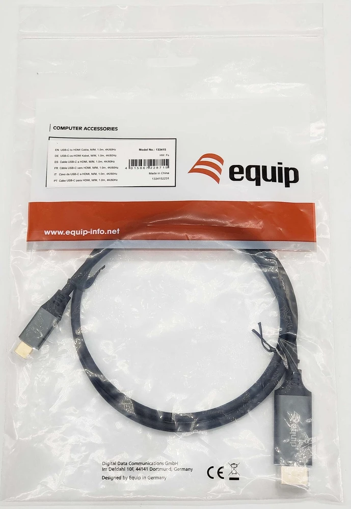 Equip Adapteris AV Įranga Įranga Adapteris USB-C -> HDMI 4K60Hz 1,00m sw