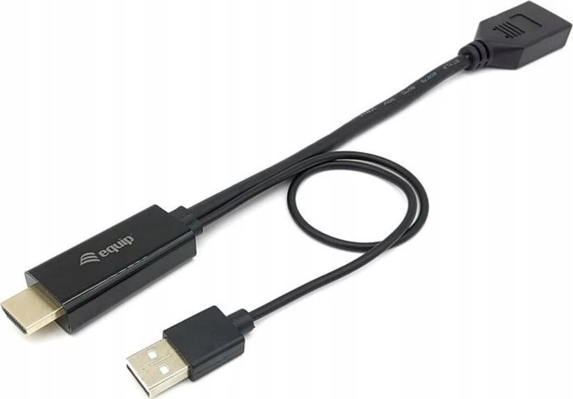 Equip 119039 vaizdo kabelio adapteris 0,15 m HDMI A tipo (standartinis) DisplayPort Juoda