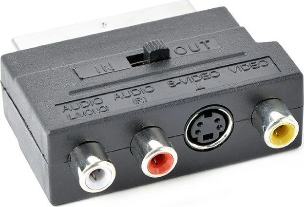 GEMBIRD CCV-4415 Gembird Adapteris SCART kištukas prie 3 RCA lizdų ir 1 S-Video lizdo su jungikliu