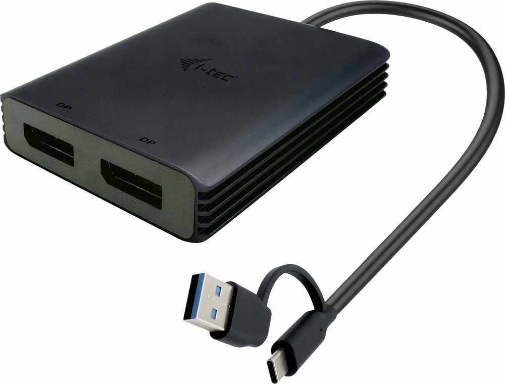 I-tec USB-A/USB-C dvigubas 4K/60 Hz DisplayPort vaizdo adapteris