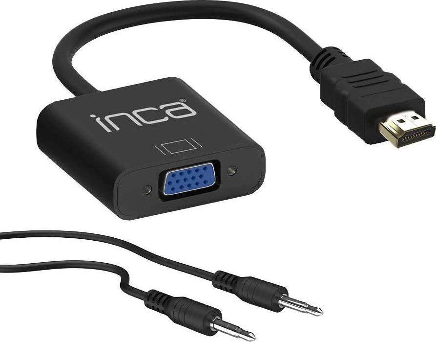 Adapteris AV Inca INCA Adapteris IHTV-7TS HDMI > VGA St. + USB Audio, 1080P, SW mažmeninė prekyba