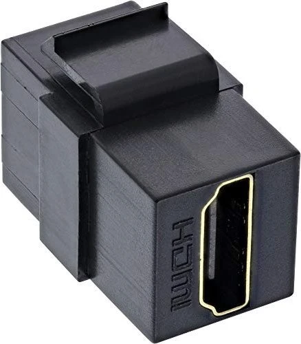 Adapteris AV InLine® HDMI Keystone Snap-In modulis, 4K/60Hz, HDMI AF/AF juodas