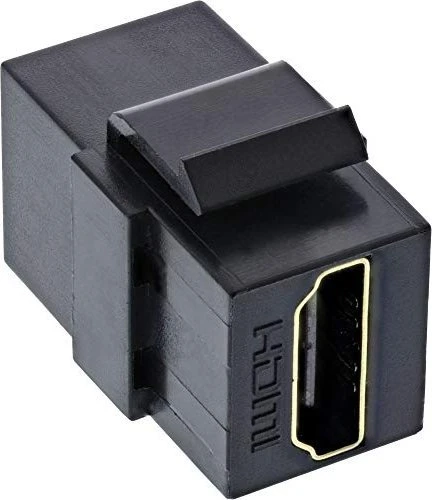 Adapteris AV InLine® HDMI Keystone Snap-In modulis, 4K/60Hz, HDMI AF/AF juodas