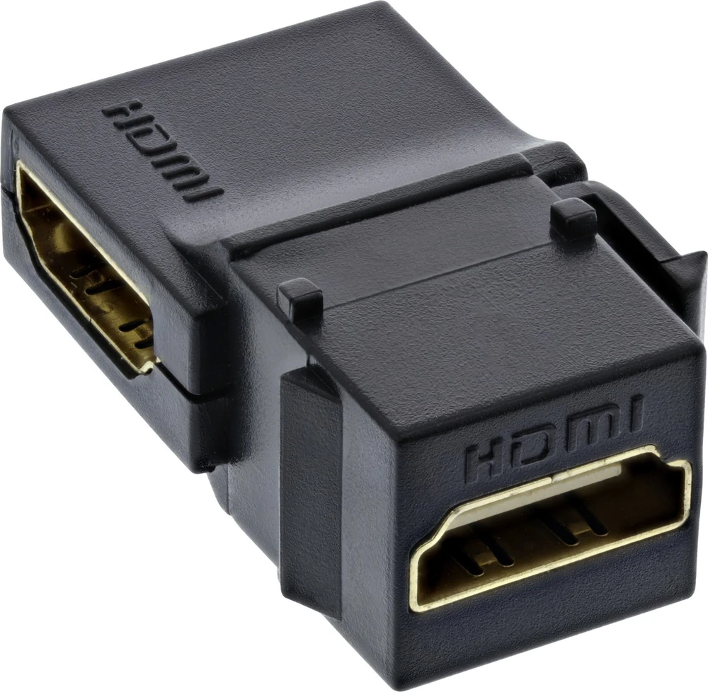 Juodas HDMI Keystone kampinis adapteris