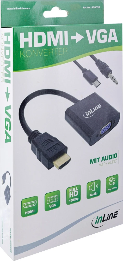 InLine HDMI į VGA konverterio pakuotė