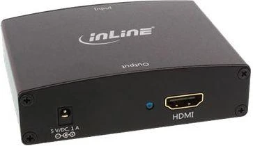 Adapteris AV InLine HDMI - D-Sub (VGA) + Jack 3.5mm juoda (65004)