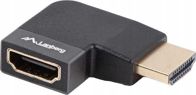LANBERG adapteris HDMI - HDMI M/F 8K kampinis į kairę aliuminio sidabrinė