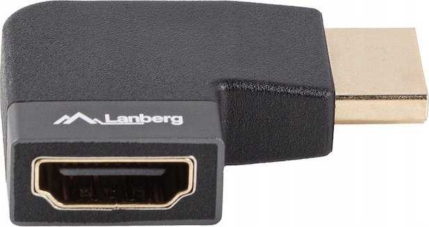 LANBERG adapteris HDMI - HDMI M/F 8K kampinis į kairę aliuminio sidabrinė