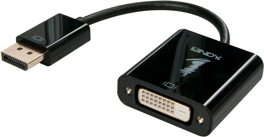 Adapteris - LINDY DisplayPort 1.2 į DVI-D Basic Adapteris, Maksimali Raiška 1920x1080@60Hz / 1920x12000@60Hz, 150 mm, Juodas