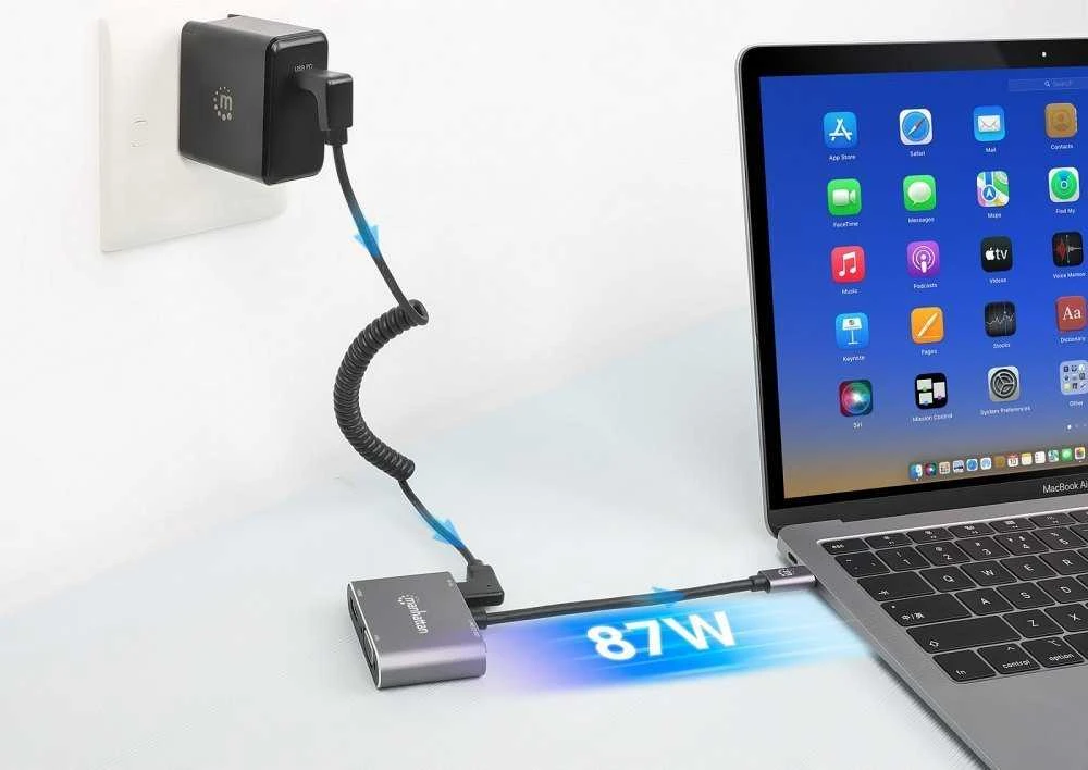 Adapteris AV Manhattan Manhattan Hub Adapteris USB-C 3.2 na 4K HDMI VGA USB-A USB-C PD 87W