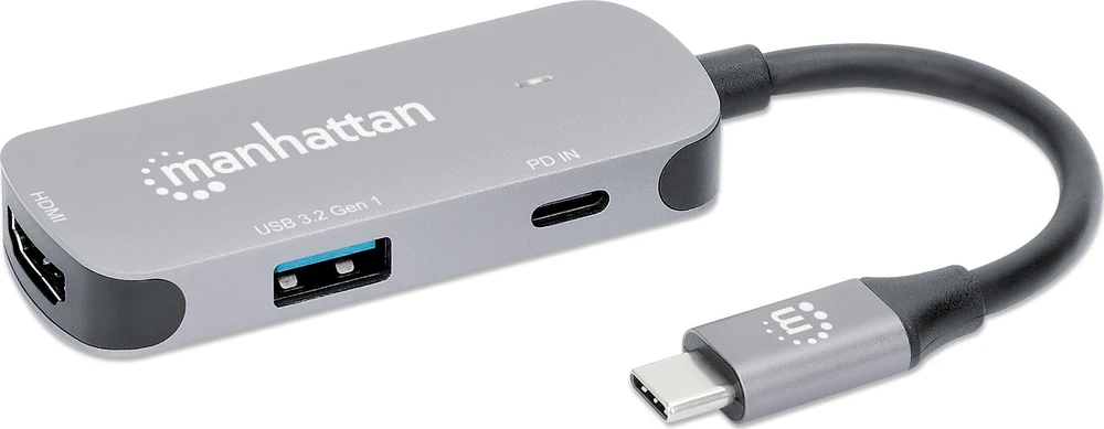 Manhattan 3-in-1 USB-C daugiafunkcis adapteris