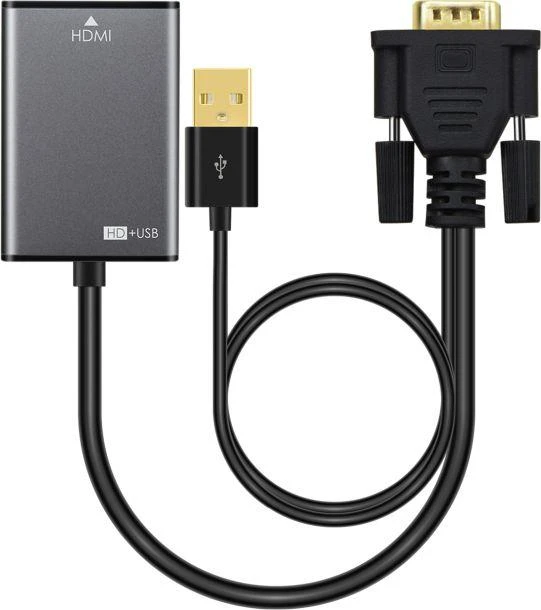 HDMI į VGA adapteris su USB maitinimo jungtimi