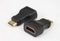 Juodi Micro HDMI į HDMI adapteriai, 2 vienetai