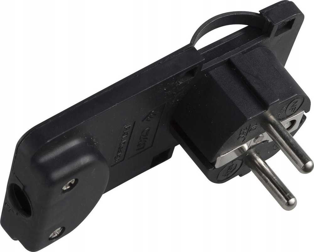 MicroConnect Schuko kampinis maitinimo kištukas, juodas, forma: plokščias