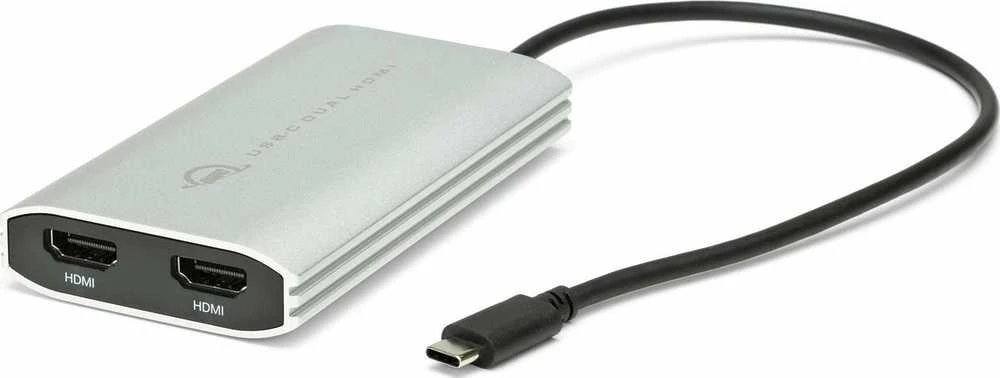 Adapteris AV OWC OWC Adapteris Thunderbolt 3 > Dual HDMI 4K (sidabrinis/juodas, 26cm, with DisplayLink)