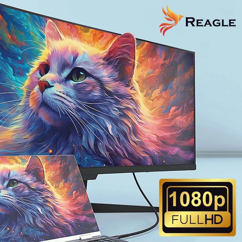 Adapteris AV Reagle Kabelis HDMI na VGA 2M FULL HD D-SUB Płaski Przewód Adapteris 1080p (RHVG200S)