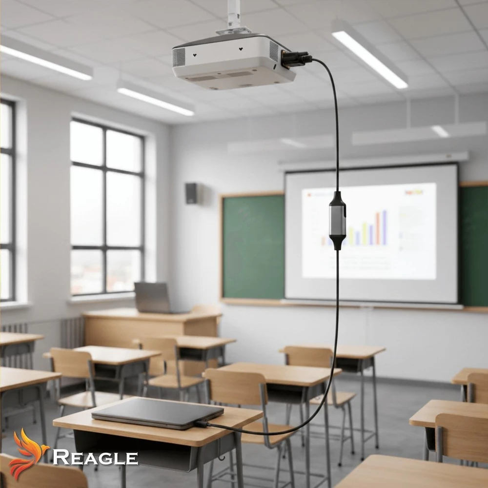 Adapteris AV Reagle REAGLE HDMI į VGA FULL HD D-SUB konverteris monitoriui ir projektoriui