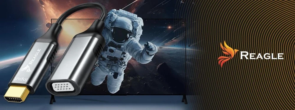 Adapteris AV Reagle REAGLE HDMI į VGA FULL HD D-SUB konverteris monitoriui ir projektoriui