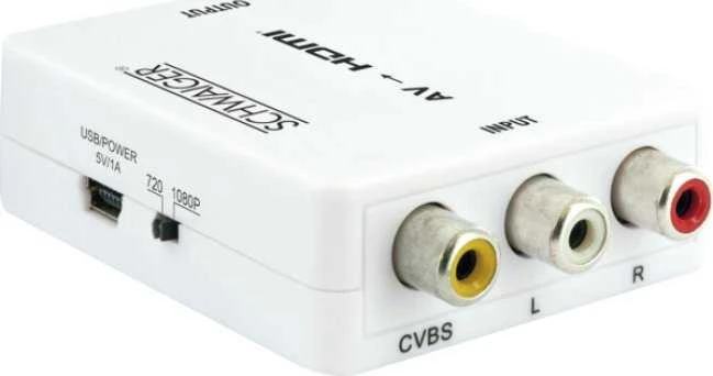 Adapteris AV Schwaiger Schwaiger 3 x CINCH lizdas -> 1 x HDMI lizdas, Full HD 1080p